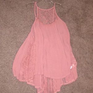 Pink backless tank